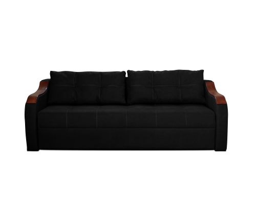 Диван Євро Б-222 (чорний, 226х105 см)