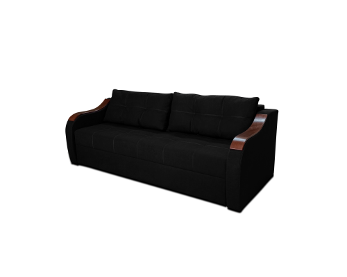 Диван Євро Б-222 (чорний, 226х105 см)