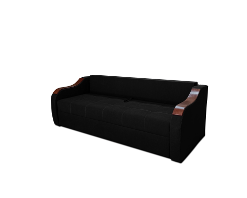 Диван Євро Б-222 (чорний, 226х105 см)