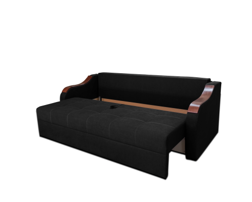 Диван Євро Б-222 (чорний, 226х105 см)