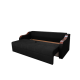 Диван Євро Б-222 (чорний, 226х105 см)