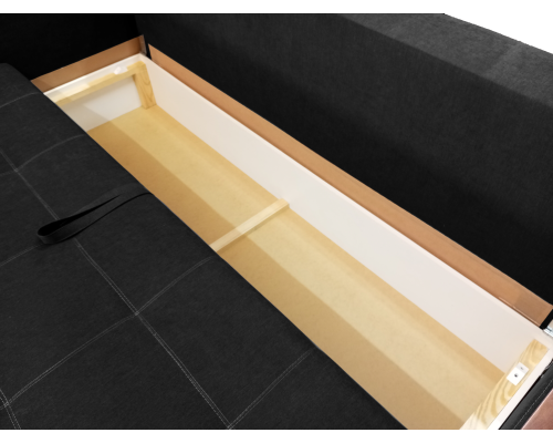 Диван Євро Б-222 (чорний, 226х105 см)