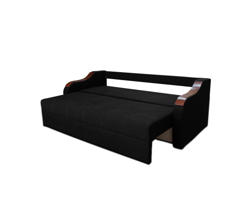 Диван Євро Б-222 (чорний, 226х105 см)