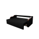 Диван Євро Б-222 (чорний, 226х105 см)
