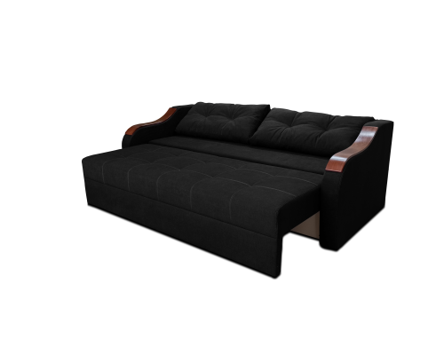 Диван Євро Б-222 (чорний, 226х105 см)