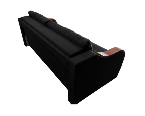 Диван Євро Б-222 (чорний, 226х105 см)