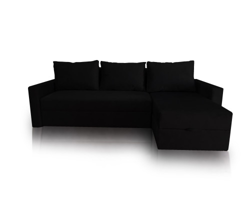 Кутовий диван Макс (чорний, 245х155 см)